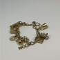 Designer Kate Spade Gold-Tone Rhinestone Link Chain Multiple Charm Bracelet image number 2