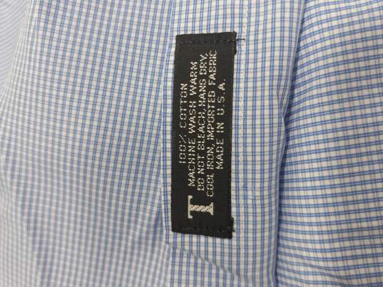 Robert Talbott Men's Blue/White Long Sleeve Button-Up Dress Shirt Size 16.5/35 image number 4