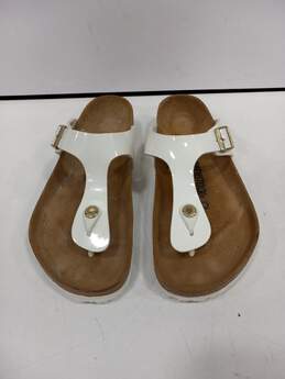 Birkenstock Women's White/Brown Sandals Size 10