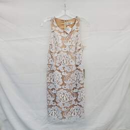 Eliza J. Ivory Applique Sleeveless Shift Dress WM Size S NWT