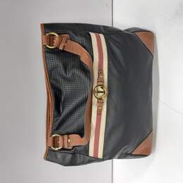 Women's Brown/Black/Pink Leather Purse