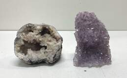 Crystal Rocks Assorted Lot of 2 Amethyst Decorative Quartz Rocks
