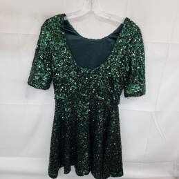 Wm French Connection Green Sequence Skating Party Dress Sz 8 alternative image