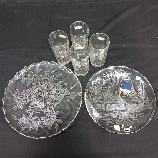 7pc. Silver City Glass Co. 25th Anniversary Sterling Silver On Crystal Serveware Collection In Box image number 3