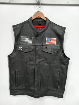 Men’s Z1R Leather Motorcycle Vest