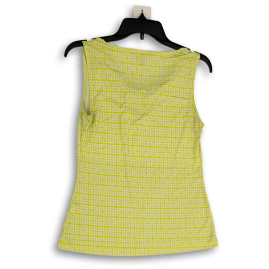 Womens Green White Chartreuse Print Scoop Neck Sleeveless Tank Top Size XS image number 2