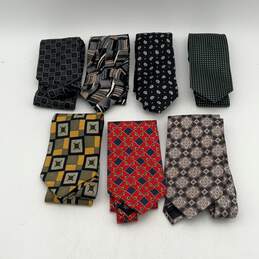 Bundle Of 7 Mixed Mens Multicolor Printed Adjustable Designer Necktie