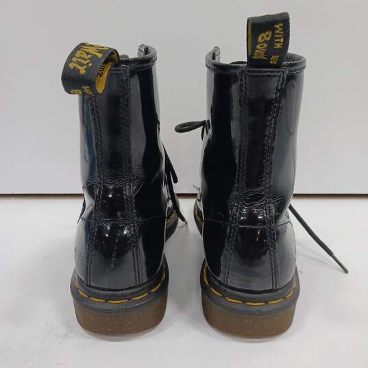 Dr. Marten Women's Black Leather Combat Boots Size 7 image number 4