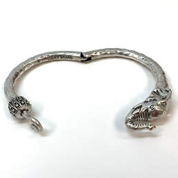 Designer Lucky Brand Silver-Tone Hammered Elephant Ends Cuff Bracelet alternative image