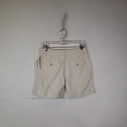 Womens Pinstripe Martin Fit Medium Wash Flat Front Chino Shorts Size 4 alternative image