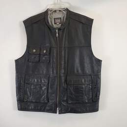 Wilson's Men Black Leather Vest XL
