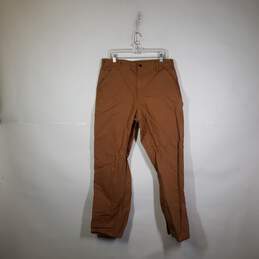 Mens Black Flat Front Slash Pocket Straight Leg Chino Pants Size 40/32