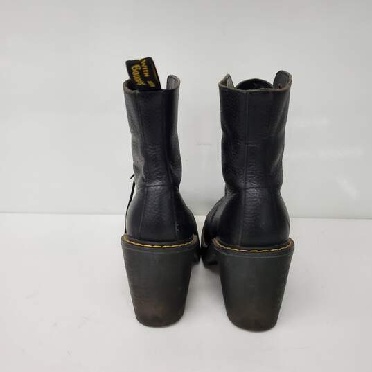 Dr. Marten Black Pebble Grain Leather 10 Hole 3.5 Inch Heel Kendra Boots Size 8 image number 4