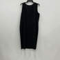 Womens Black Knitted Sleeveless Crew Neck Pullover Classic Tank Dress Sz 0X image number 1