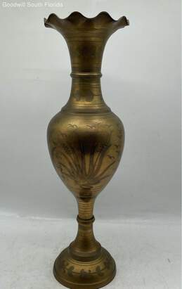 Large Brass Colored Animal Designs Vase alternative image
