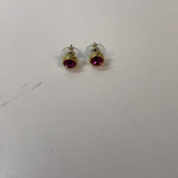 Designer Kate Spade Gold-Tone Pink Crystal Stone Stud Earrings w/ Dust Bag alternative image