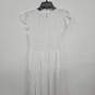 White Ruffled Tiered Flutter Sleeve Dress image number 2
