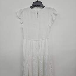 White Ruffled Tiered Flutter Sleeve Dress alternative image
