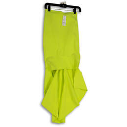 NWT Womens Yellow Stretch Asymmetric Hem Long Maxi Skirt Size Small