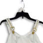 NWT Womens White Gold Sweetheart Neck Back Zip Cropped Tank Top Size Large image number 3