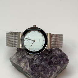Designer Skagen Silver-Tone Stainless Steel Round Dial Analog Wristwatch
