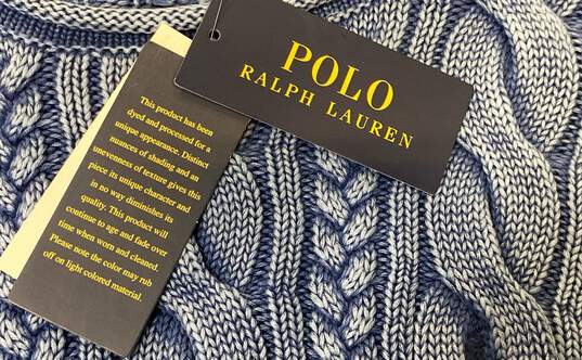 Polo by Ralph Lauren Women's Blue Cable Knit Sweater- S NWT image number 5