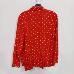 Talbots Women's Red And White Polka Dot Button Up Shirt Size XL NWT alternative image