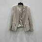 Womens Gray Long Sleeve Zip Pockets Stretch Open Front Blazer Size 10 image number 1