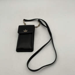 Womens Black Leather Cameron North South Classic Phone Crossbody Wallet