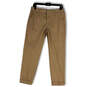 Womens Tan Flat Front Slash Pockets Straight Leg Dress Pants Size 4 image number 1