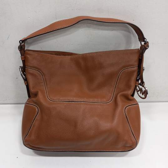 Michael Kors Brown Pebble Leather Shoulder Bag image number 1