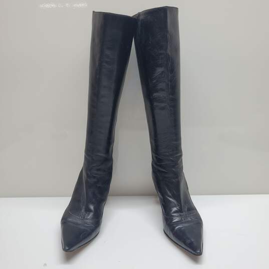 AUTHENTICATED WMNS JIMMY CHOO 17in KNEE HIGH LEATHER BOOTS EU SZ 35.5 image number 4