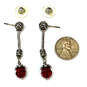 Designer Brighton Silver-Tone Red Crystal Stone Fashionable Dangle Earrings image number 4