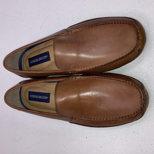 NIB Mens 4985339 Brown Leather Driving Moc Slip-On Loafer Shoes Size 13 M image number 5