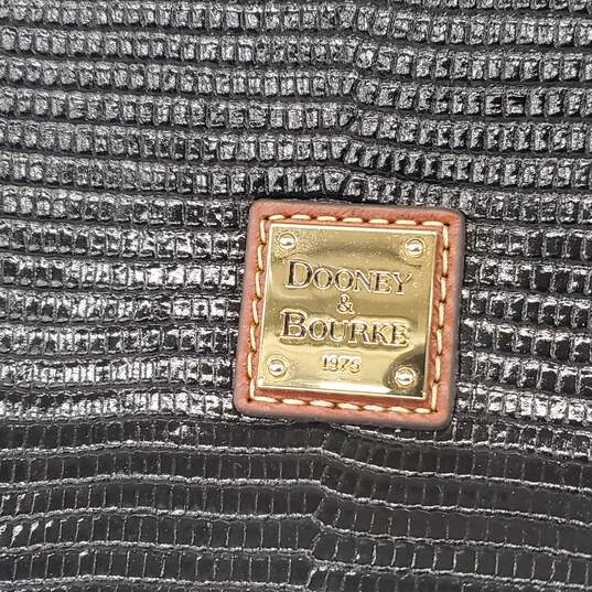 Dooney & Bourke Lizard Embossed Black Leather Letter Carrier Crossbody Bag NWT image number 2