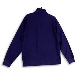NWT Mens Blue Long Sleeve Quarter Zip Mock Neck Pullover Sweater Size M alternative image