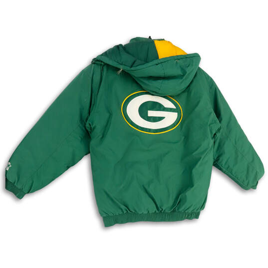 Buy the Mens Green Bay Packers Long Sleeve Hooded Pockets Full-Zip Jacket  Size M