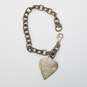 Sterling Silver Rolo Chain Heart Tag Bracelet 19.2g image number 5