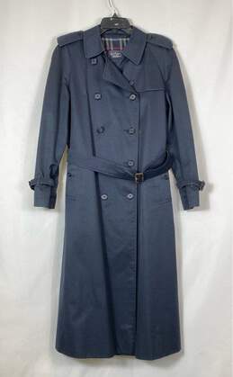 Vintage Burberry Women Navy Blue Trench Coat Size 12