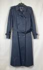 Vintage Burberry Women Navy Blue Trench Coat Size 12 image number 1