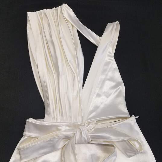 Gemeli Power Womens White Sleeveless Deep V-Neck Side Slit Maxi Dress Sz S image number 3