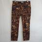 Anthropologie essential slim brown floral trousers pants women's 0 image number 1