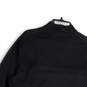 Mens Black 1/4 Zip Mock Neck Long Sleeve Pullover Athletic Shirt Top Size L image number 4