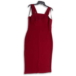 NWT Womens Red Square Neck Sleeveless Back Zip Bodycon Dress Size 12