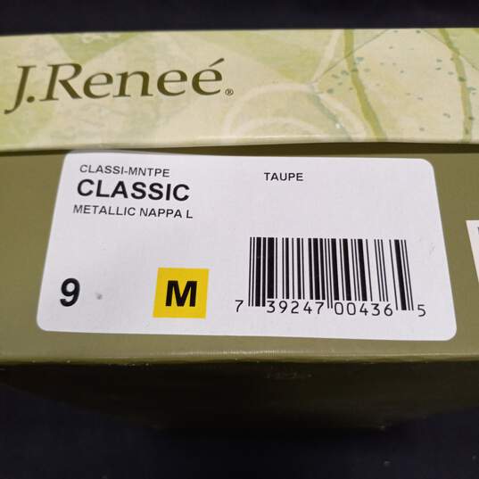 J. Renee Classic Metallic Nappa L Taupe Heels Size 9M IOB image number 9