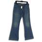 NWT Abercrombie & Fitch Womens Blue Denim Flat Front Wide-Leg Jeans Size 8 image number 1