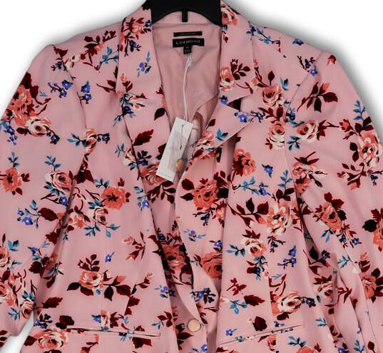 NWT Womens Multicolor Floral Single Breasted One-Button Blazer Size 28 image number 3