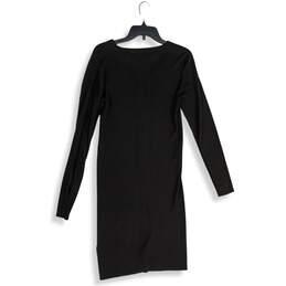 Linda Allard Ellen Tracy Womens Black Knitted Button Front Sweater Dress Size M alternative image
