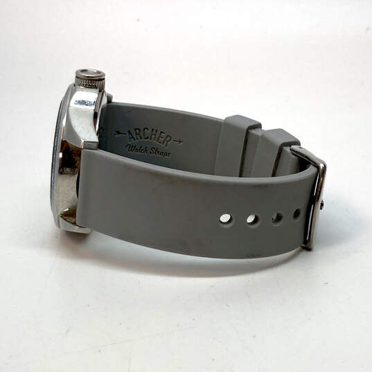 Designer Fossil AM-4388 Silver Round Dial Adjustable Strap Wristwatch image number 2