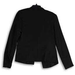 NWT Women Black Long Sleeve Zipper Pocket Open Front Blazer Size 8 alternative image
